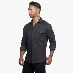 Weston Jon Boucher Untucked Tailored Slim Fit Button Shirt in Heathered Black